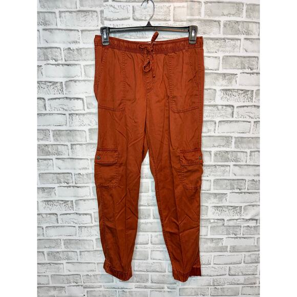 C&C California Pants - C&C California 100% Lyocel Rust Red Cargo Drawstring Pants Women's Medium